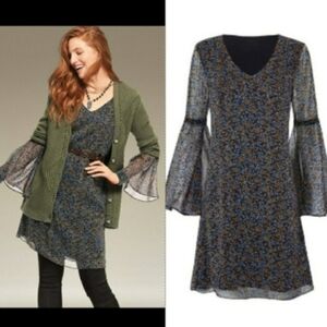 Cabi floral flowy fall dress